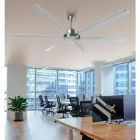 Ventilador sin luz níquel/plata, 6 aspas, extra grande, mando y temporizador