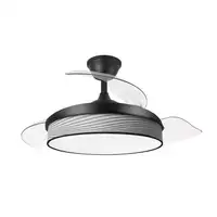 Ventilador DC Moda negro/surco gris LED 91 cm con mando y memoria