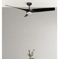 Ventilador DC Niger negro 132cm, LED, 3 aspas, 6 velocidades