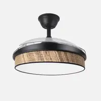 Ventilador DC Moda negro/cañizo oscuro LED 108 cm con mando