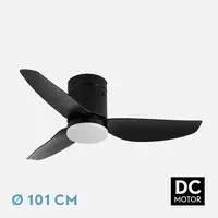 Fabrilamp Borax Ventilador de techo negro led 20W con 3 aspas Fabrilamp Borax Ventilador de techo negro led 20W con 3 aspas