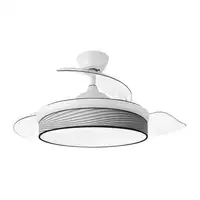 Ventilador DC Moda blanco/surco gris LED 91 cm con mando y memoria