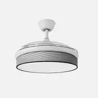 Ventilador DC Moda blanco/surco gris LED 91 cm con mando y memoria