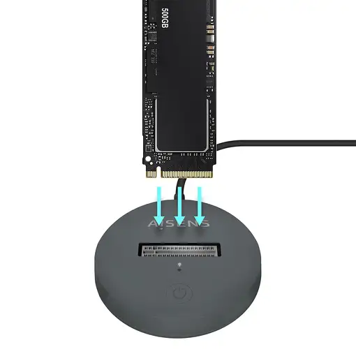 AISENS USB-C Dock M.2 (NGFF) ASUC-M2D014-GR SATA/NVMe A USB3.1 Gen2, Gris
