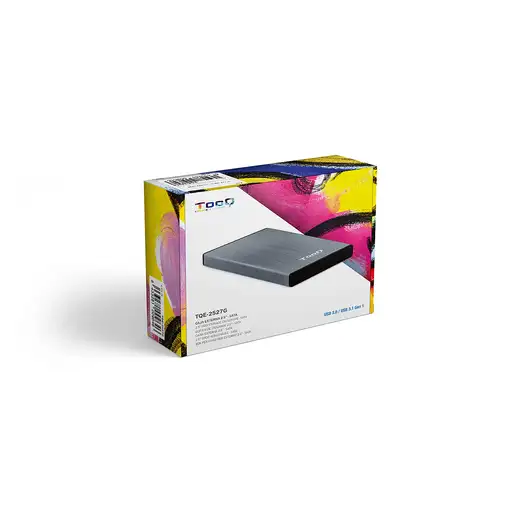TooQ TQE-2527G caja para disco duro externo Caja de disco duro (HDD) Negro, Gris 2