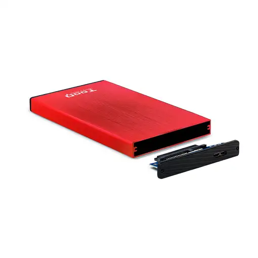 TooQ TQE-2527R caja para disco duro externo Caja de disco duro (HDD) Negro, Rojo 2