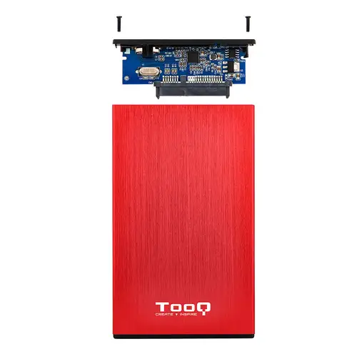 TooQ TQE-2527R caja para disco duro externo Caja de disco duro (HDD) Negro, Rojo 2