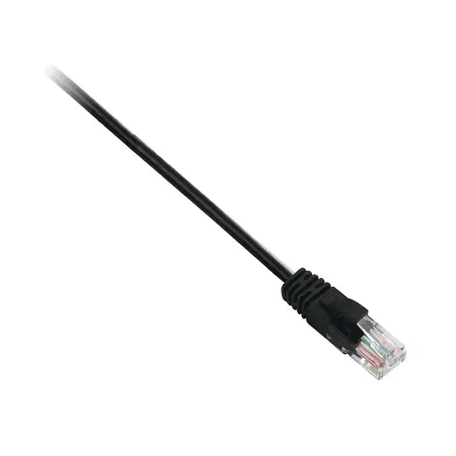 V7 Cable negro Cat6 no blindado (UTP) con conector RJ45 macho a RJ45 macho 2m 6.6f