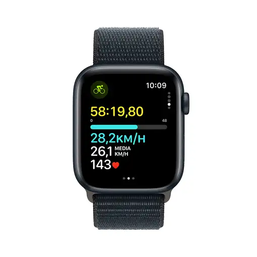 Apple Watch SE OLED 44 mm Digital 368 x 448 Pixeles Pantalla táctil Negro Wifi GPS
