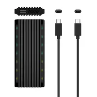 AISENS Caja Externa M.2 RGB Gaming ASM2-RGB012B SATA/NVMe A USB3.1 Gen2, Negra