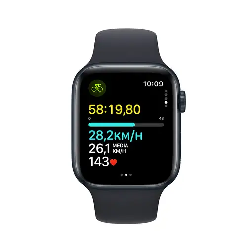 Apple Watch SE OLED 44 mm Digital 368 x 448 Pixeles Pantalla táctil Negro Wifi GPS