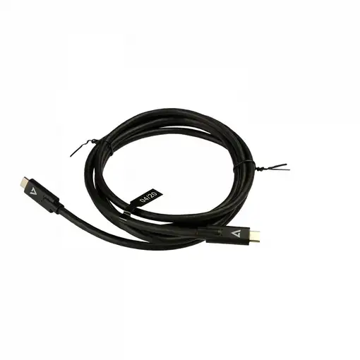 V7 Cable USB negro con conector USB-C macho a USB-C macho 2m 6.6ft