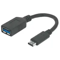 Manhattan 355285 cable USB USB 3.2 Gen 1 (3.1 Gen 1) 0,15 m USB C USB A Negro