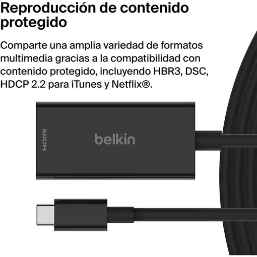 Belkin AVC013BTBK adaptador de cable de vídeo HDMI tipo A (Estándar) USB Tipo C Ne