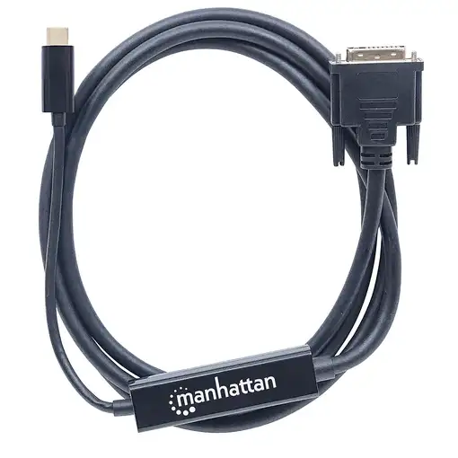 Manhattan 152457 adaptador de cable de vídeo 2 m USB Tipo C DVI Negro