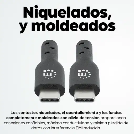 Manhattan Cable USB-C a USB-C, 50 cm, macho a macho, 480 Mbps (USB 2.0), negro, ga