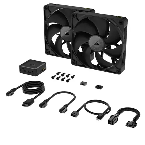 Corsair iCUE LINK RX140 Carcasa del ordenador Ventilador 14 cm Negro 2 pieza(s)