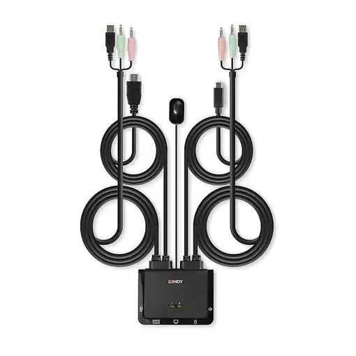 Lindy 42347 interruptor KVM Negro