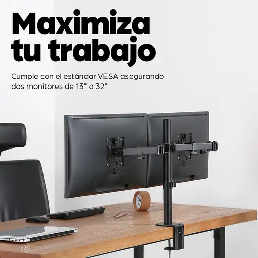 Manhattan Soporte doble de sobremesa para TV/monitores (Articulado), para pantalla