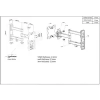Manhattan Soporte para monitor, de pared, movimiento articulado, pantalla plana de