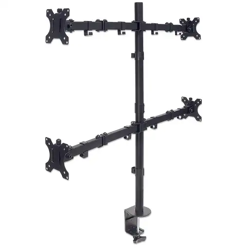 Manhattan Soporte para cuatro monitores, movimiento con brazos de doble articulaci