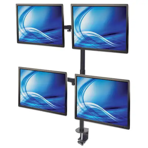Manhattan Soporte para cuatro monitores, movimiento con brazos de doble articulaci