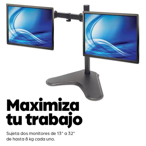 Manhattan Soporte doble de sobremesa para TV/monitores (Articulado), para pantalla