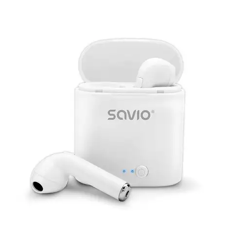 Savio TWS-01 Białe Auriculares Inalámbrico Dentro de oído Llamadas/Música/Deporte/