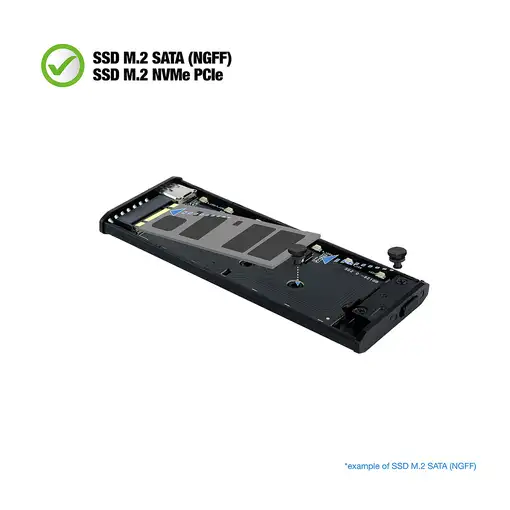 TooQ Shinobi Caja externa para unidad de estado sólido (SSD) Negro M.2