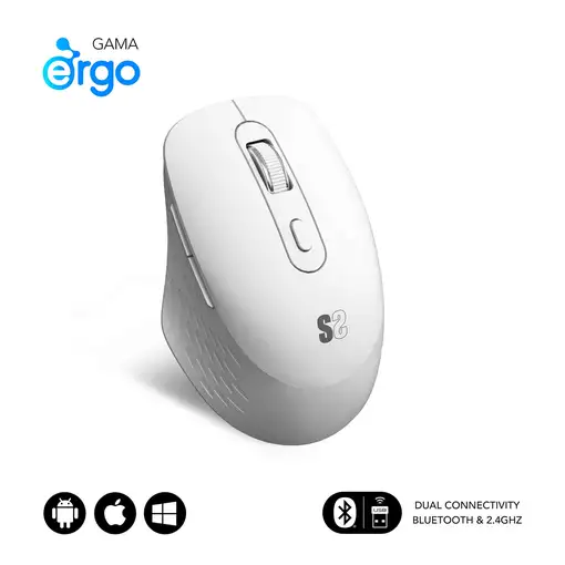 Ratón Curve Ergo Dual Mouse Batería Blanco