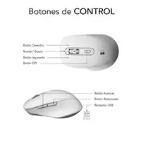 Ratón Curve Ergo Dual Mouse Batería Blanco
