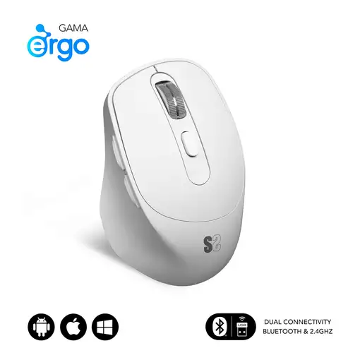 Ratón Comfort Ergo Dual Mouse Batería Blanco