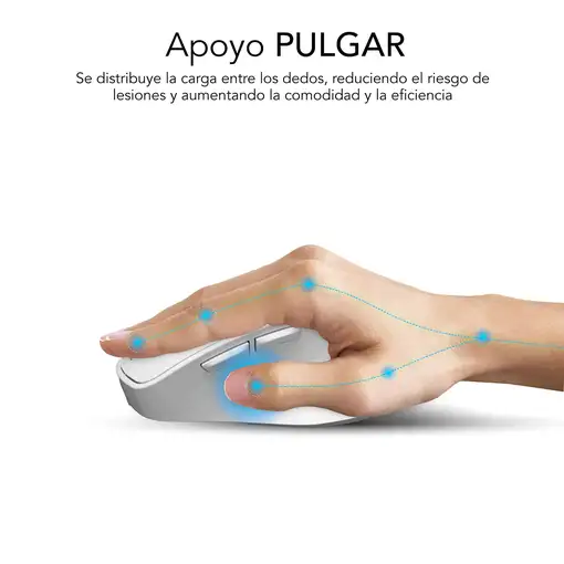 Ratón Comfort Ergo Dual Mouse Batería Blanco