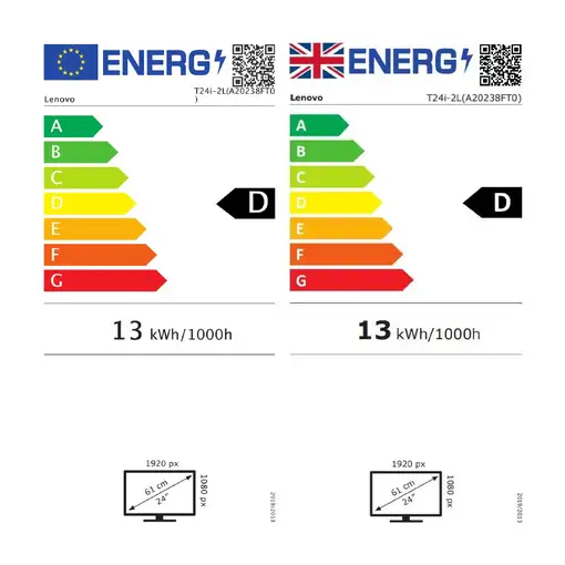 Lenovo ThinkVision T24i-2L LED display 60,5 cm (23.8'') 1920 x 1080 Pixeles Full HD