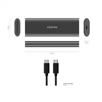 AISENS ASM2-015GR caja para disco duro externo Caja externa para unidad de estado