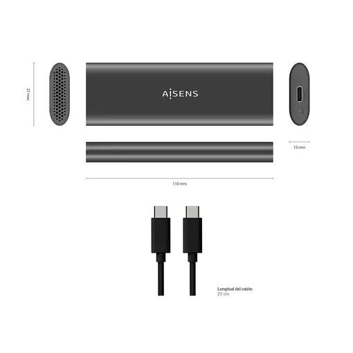 AISENS ASM2-015GR caja para disco duro externo Caja externa para unidad de estado