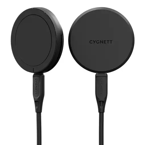 Cygnett ChargePuck Qi2.0 Auriculares, Smartphone Negro USB Cargador inalámbrico Ca