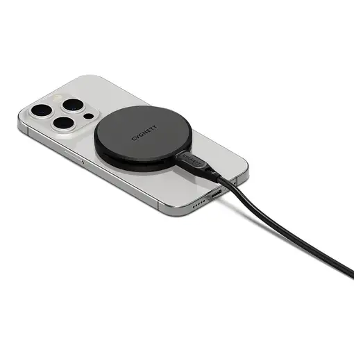 Cygnett ChargePuck Qi2.0 Auriculares, Smartphone Negro USB Cargador inalámbrico Ca