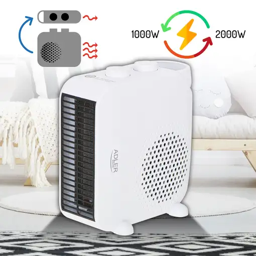 Calefactor Ventilador Aire Caliente / Frío, Termoventilador, AD7725W, Adler