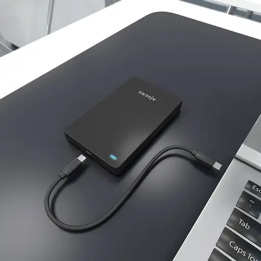 AISENS Caja Externa 2.5″ 9.5mm SATA a USB-C USB3.1 Gen1, Negra