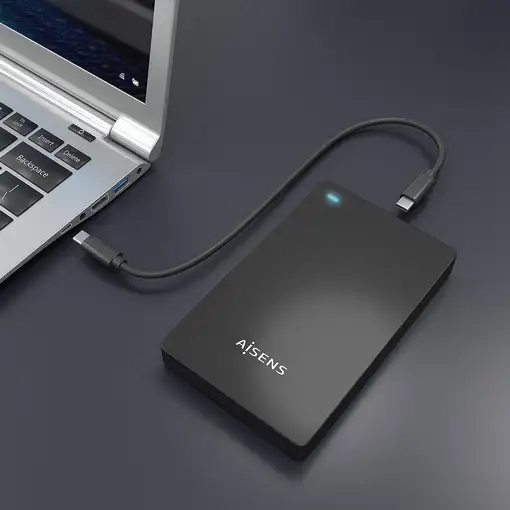 AISENS Caja Externa 2.5″ 9.5mm SATA a USB-C USB3.1 Gen1, Negra