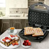 Sandwichera 3 en 1,Placas Intercambiables,Sandwich Tostadora,Gofrera CR3024, Camry