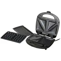Sandwichera 3 en 1,Placas Intercambiables,Sandwich Tostadora,Gofrera CR3024, Camry