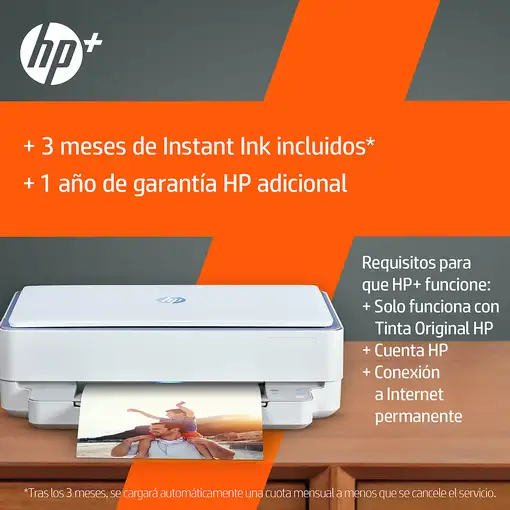 HP ENVY 6010e Inalámbrico All-in-One Color Impresora, Instant Ink; Fotocopiadora,
