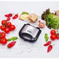 Sandwichera 2 Sandwiches, Placas Antiadherentes, Tostado Perfecto, MS3080, Mesko