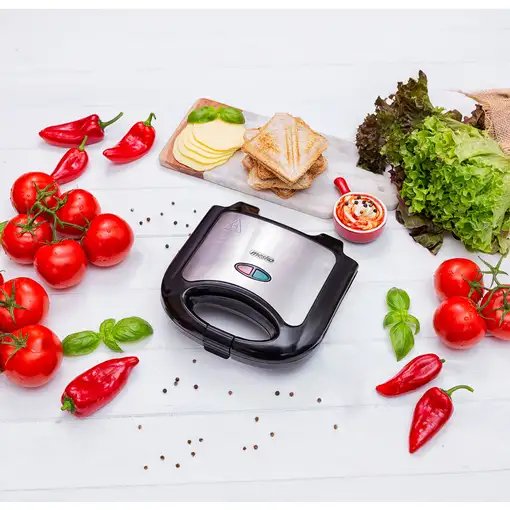 Sandwichera 2 Sandwiches, Placas Antiadherentes, Tostado Perfecto, MS3080, Mesko