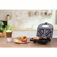 Sandwichera 2 Sandwiches, Placas Antiadherentes, Tostado Perfecto, MS3080, Mesko