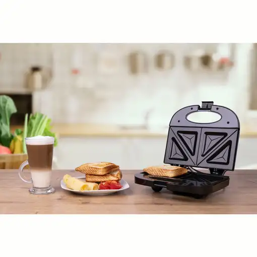 Sandwichera 2 Sandwiches, Placas Antiadherentes, Tostado Perfecto, MS3080, Mesko