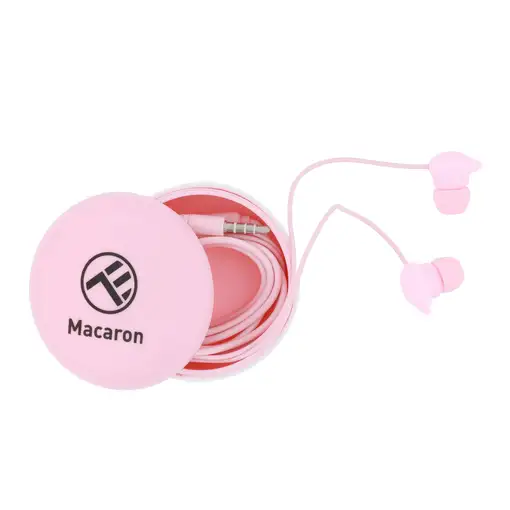 Auriculares internos Tellur Macaron, estuche de transporte, rosa