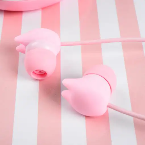 Auriculares internos Tellur Macaron, estuche de transporte, rosa
